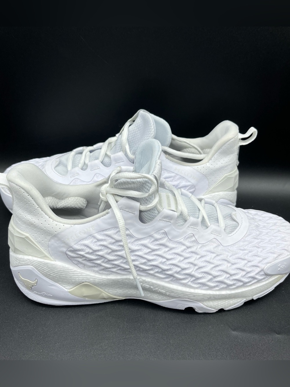 Under Armour Project Rock HOVR Basketball Shoes Men’s 11.5 Clone White SAMPLE